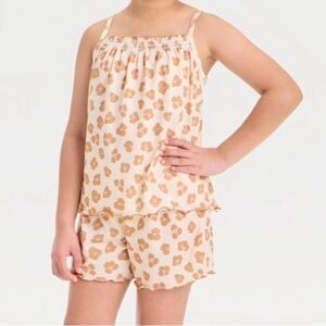 Cat & jack cheetah print Kids Pajamas Set - Cream and Brown